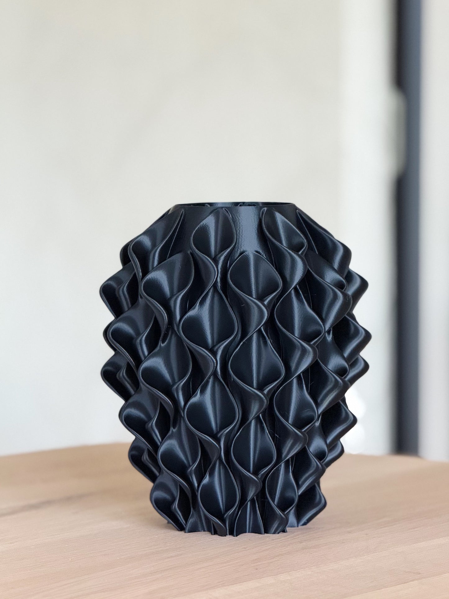 3D geprinte vaas - zwart