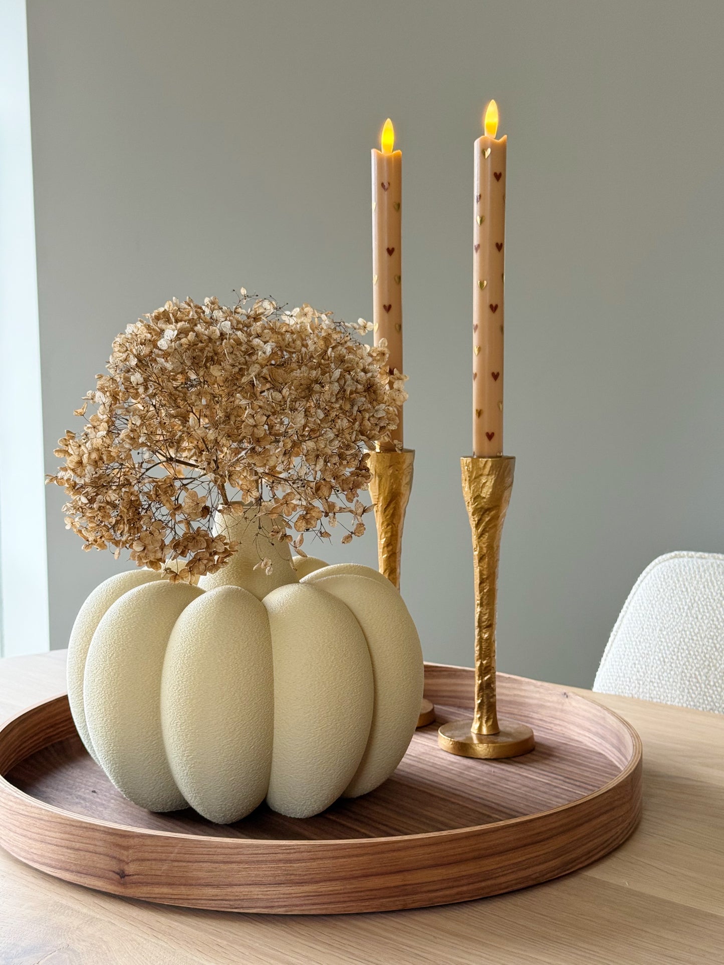 3d geprinte vaas beige pompoen