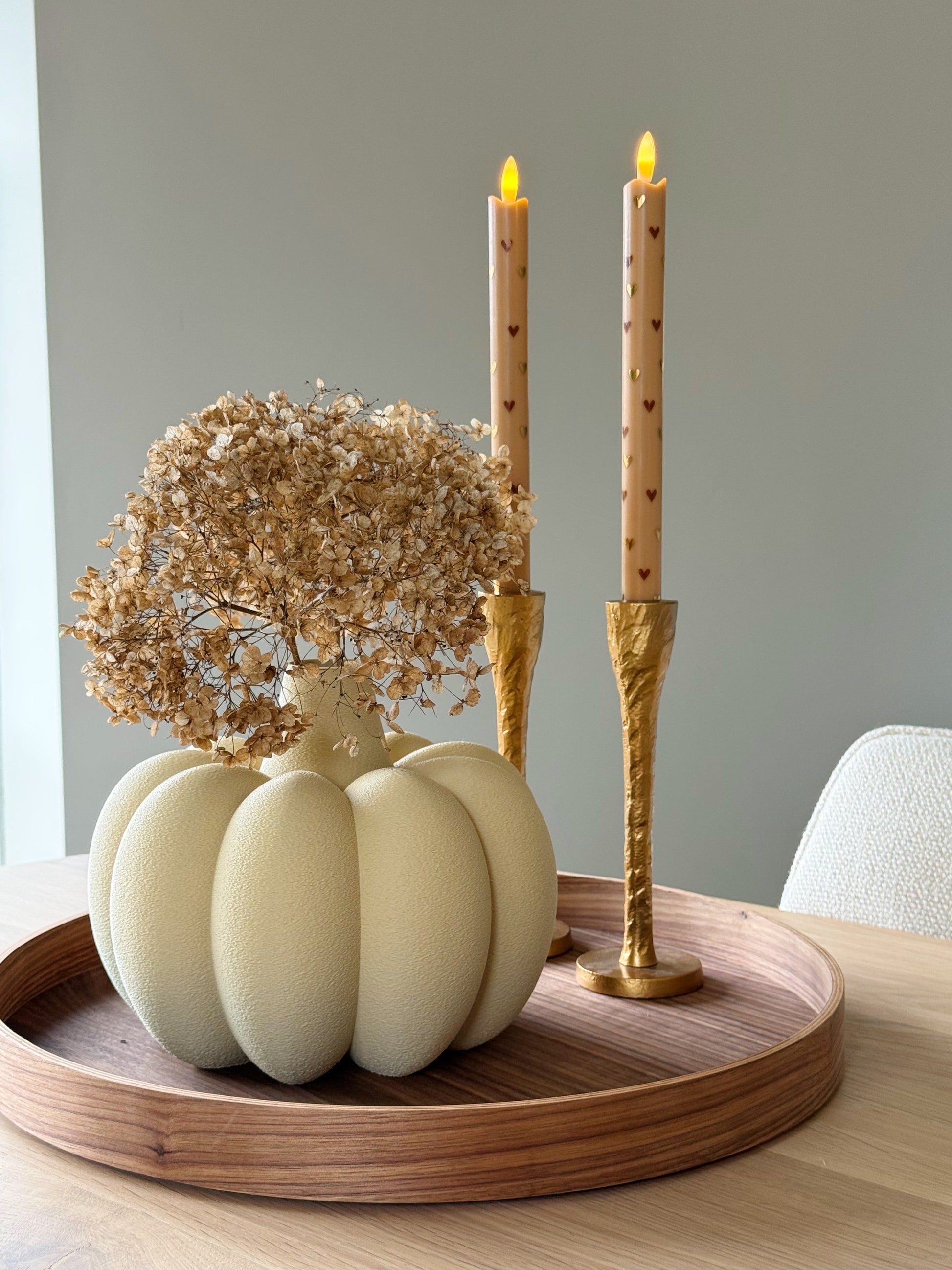 3d geprinte vaas beige pompoen