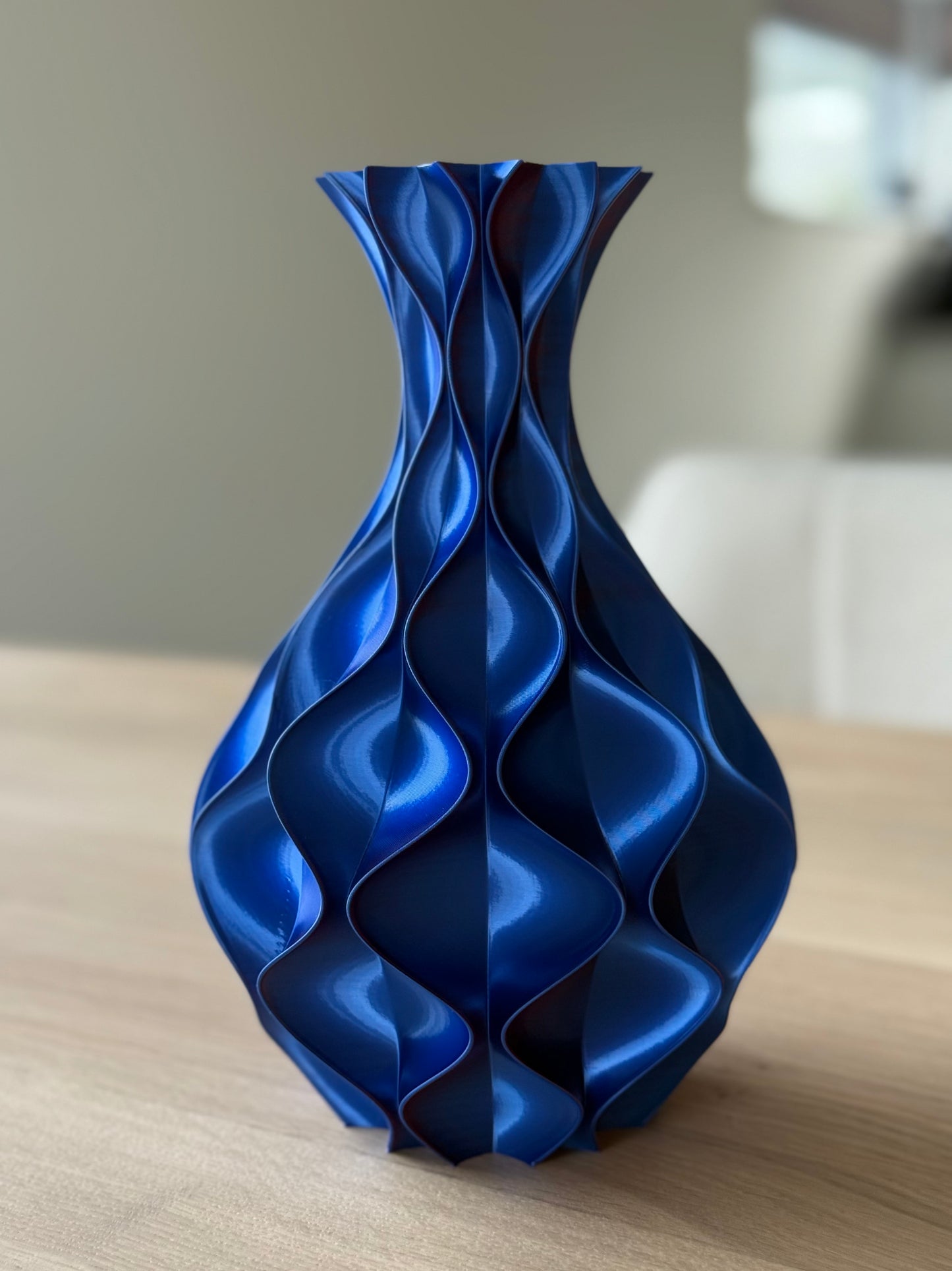 3d geprinte vaas blauw