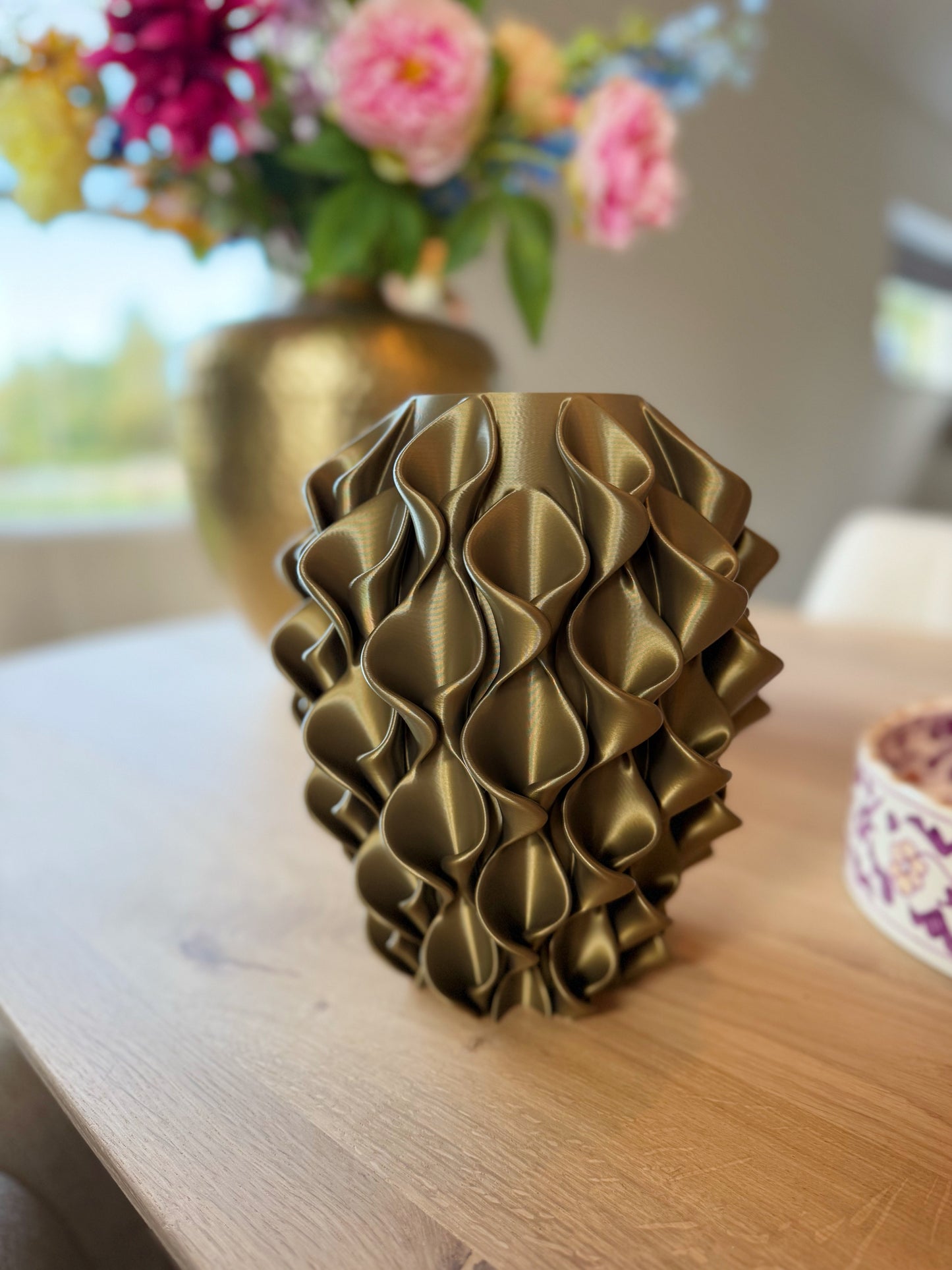 3d geprinte vaas brons