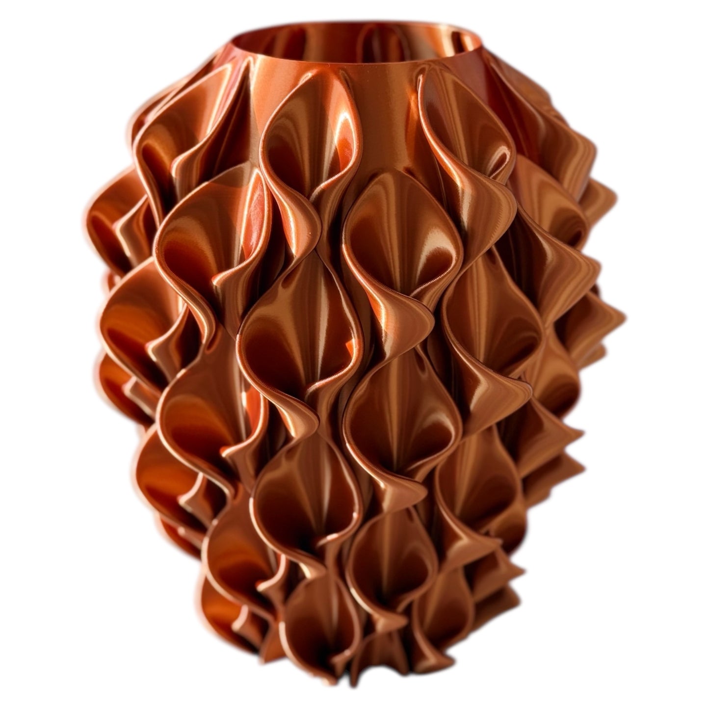 3d geprinte vaas brons kleurig