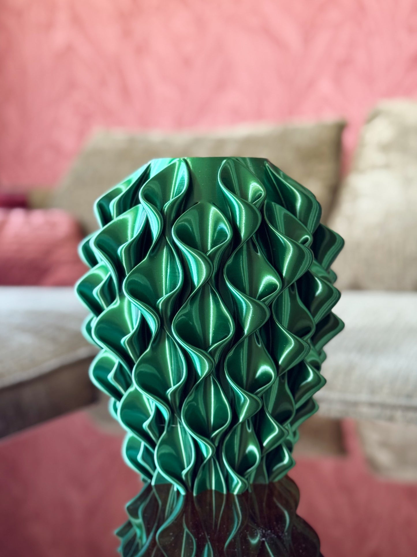 3d geprinte vaas fel groen