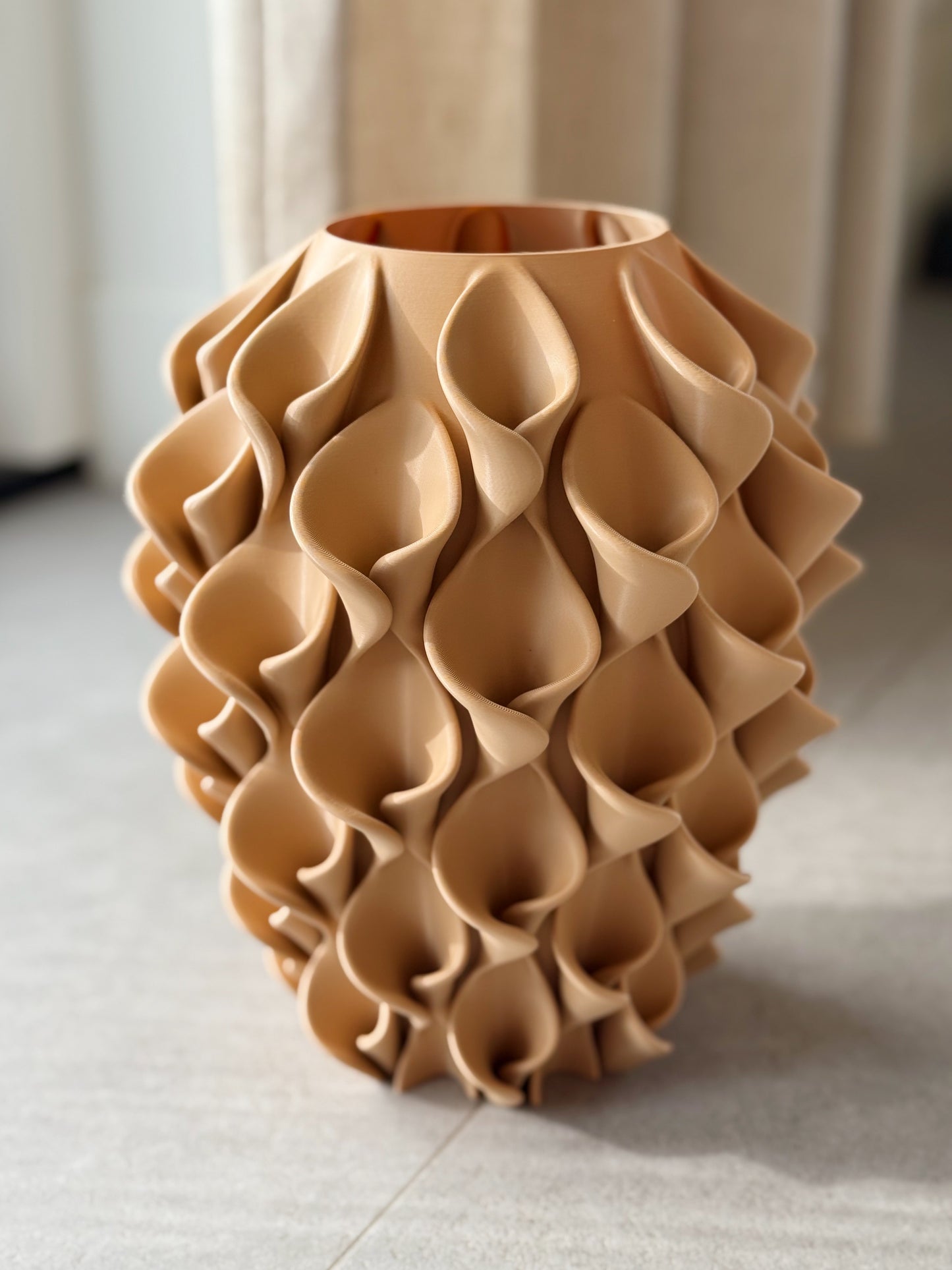 3d geprinte vaas mocca