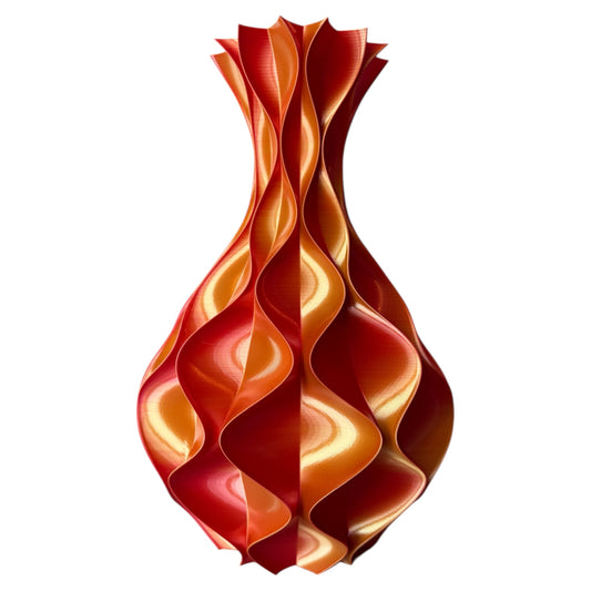 3d geprinte vaas oranje rood
