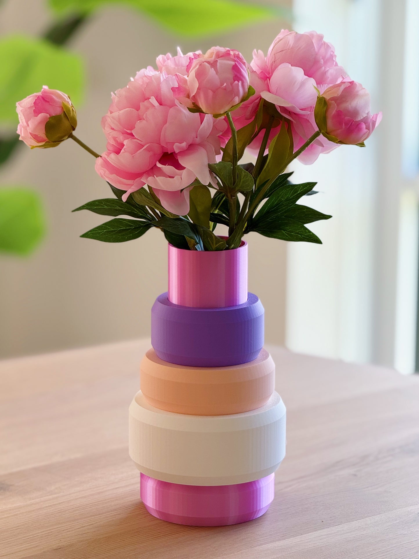 3d geprinte vaas paars bij Stylebyclariss