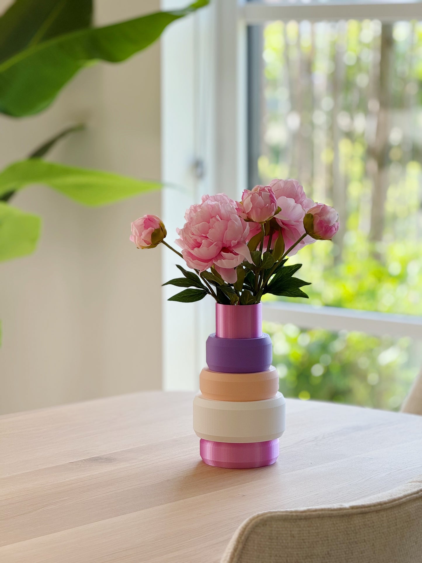 3d geprinte vaas roze bij Stylebyclariss