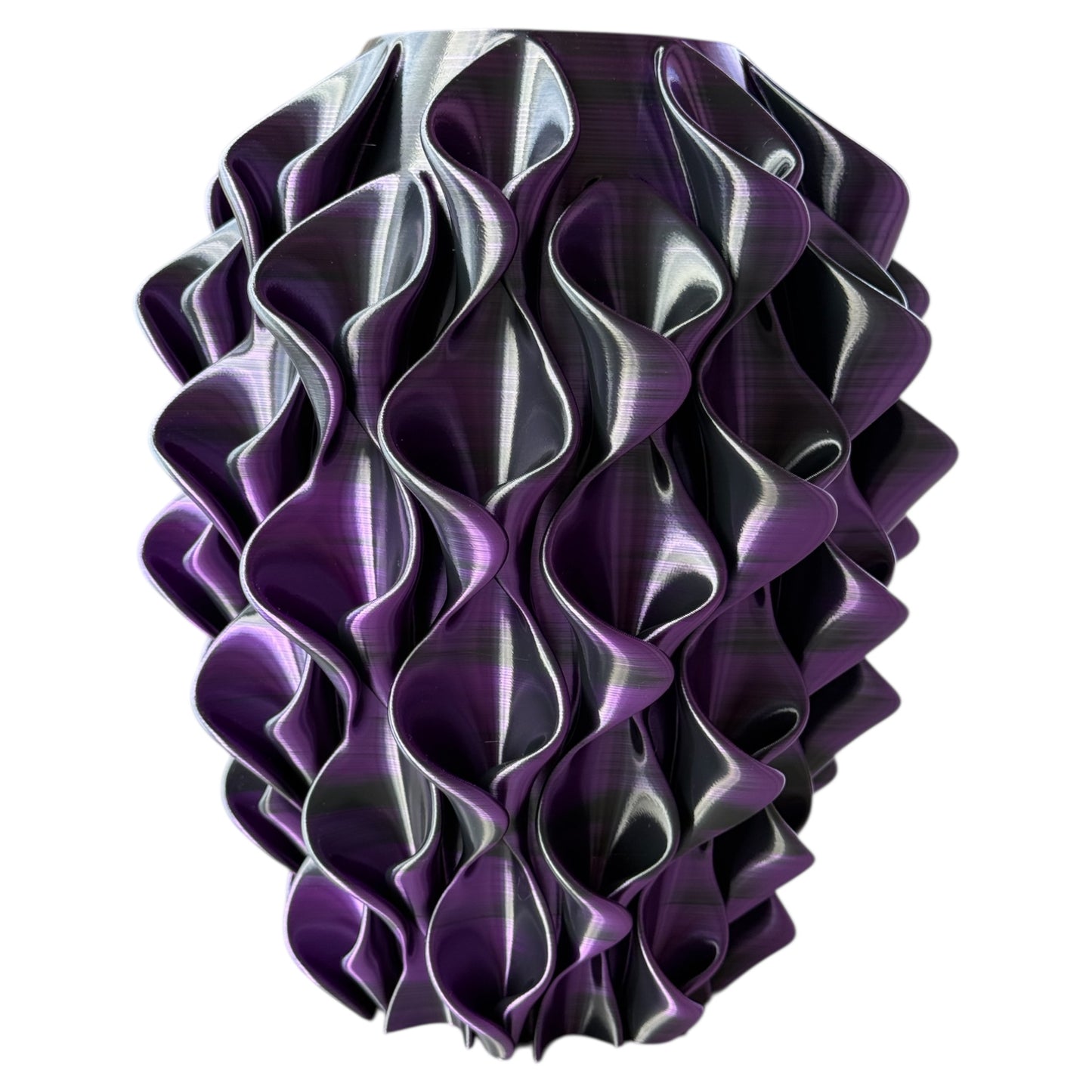3d geprinte vaas zwart paars