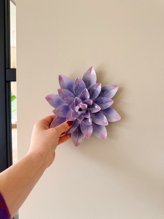 Wandbord - paarse bloem