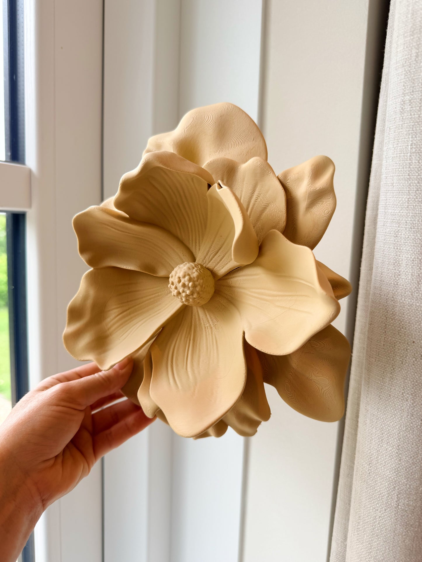 Wandbord - beige bloem