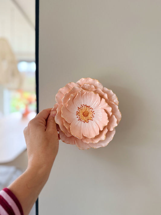 Wandbord - bloem scarlet roze S