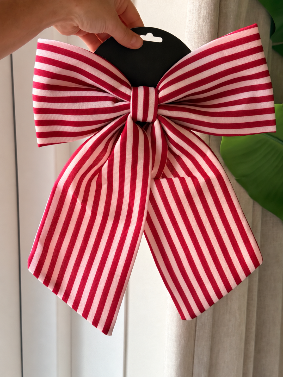 Kerst strik - rood wit gestreept