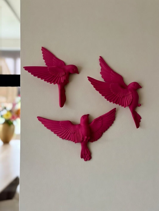Wandbord - vogel framboos