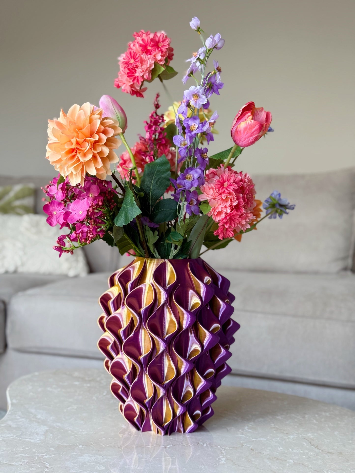 Kunstbloemen boeket dat perfect past bij een kleurrijk interieur