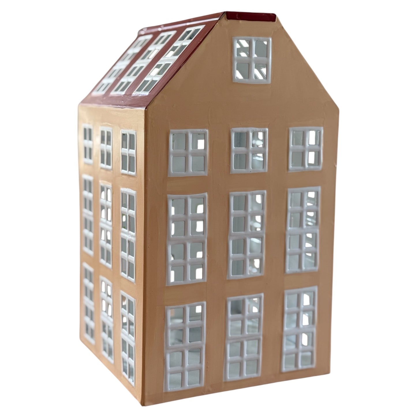 Vensterbank decoratie - huisje geel
