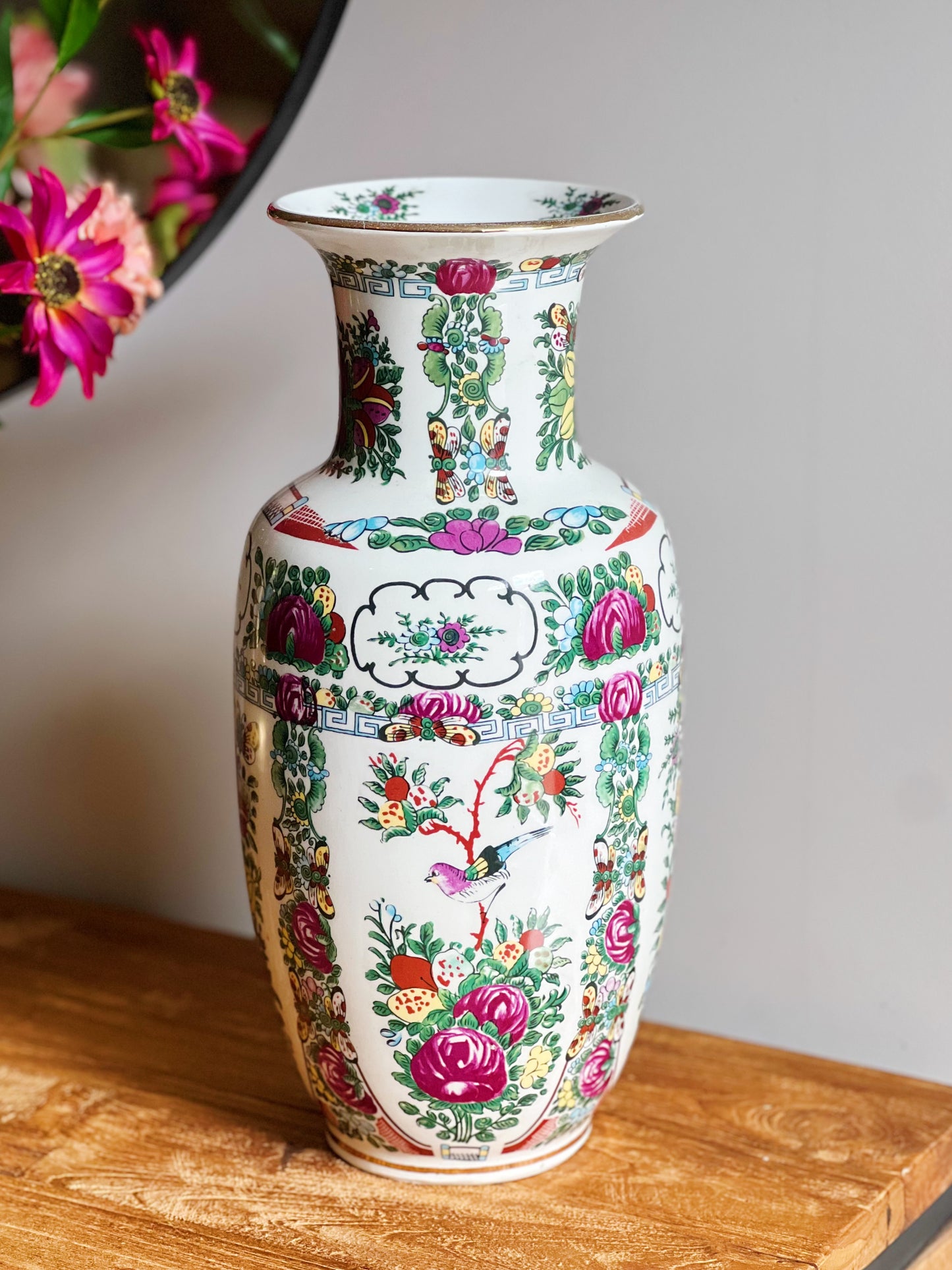 chinese vaas roze groen bij StyleByClariss