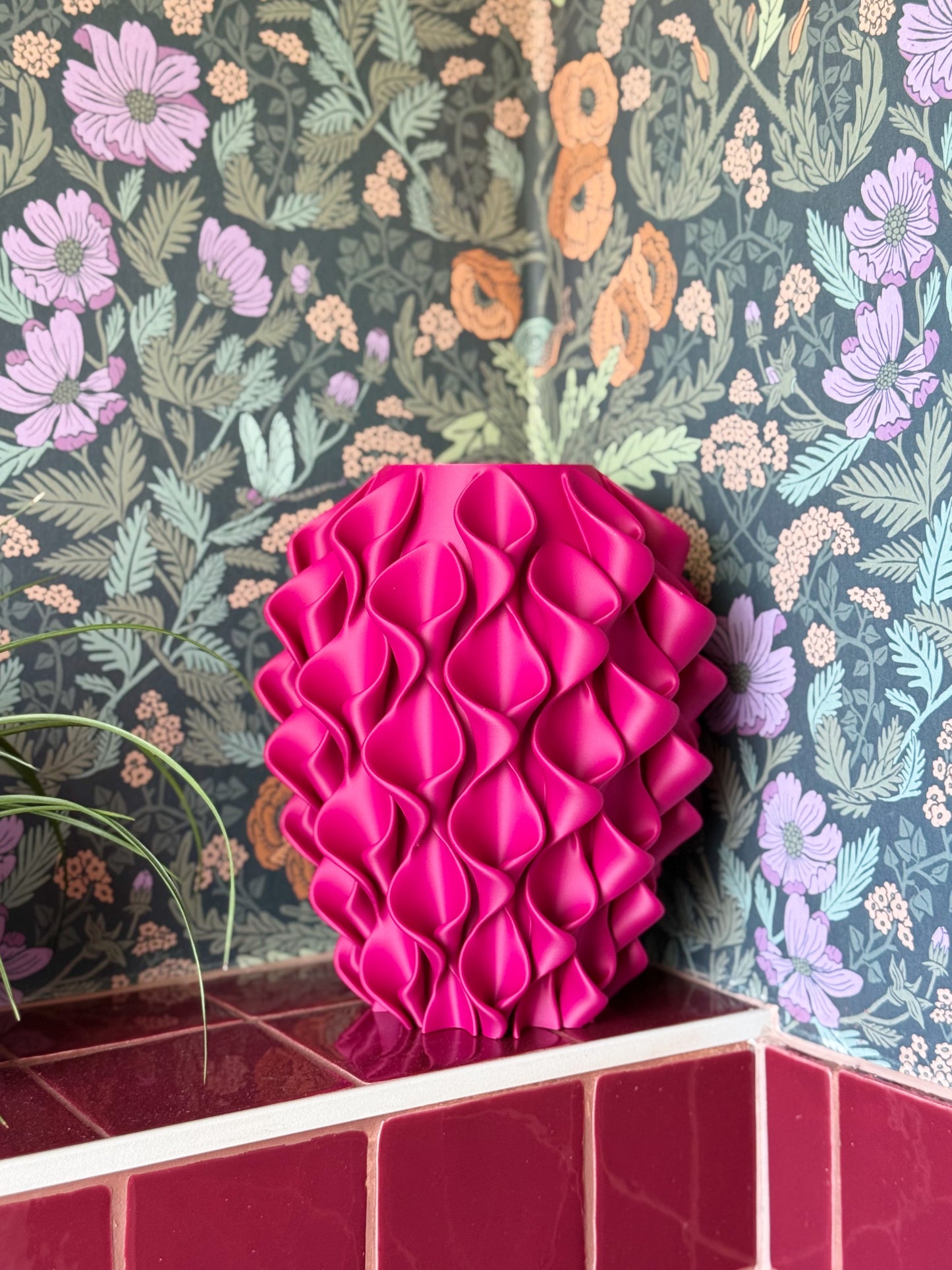 fel roze 3d geprinte vaas lelie