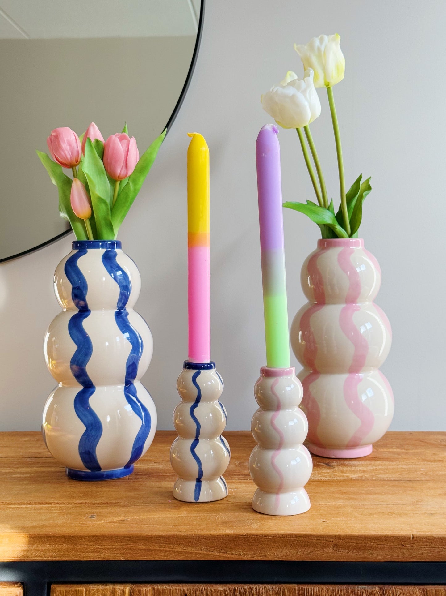 gekleurde kandelaar bij Stylebyclariss