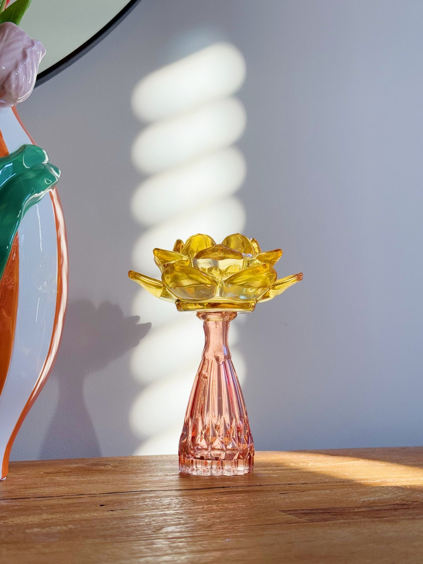 glazen kandelaar bloem bij Stylebyclariss