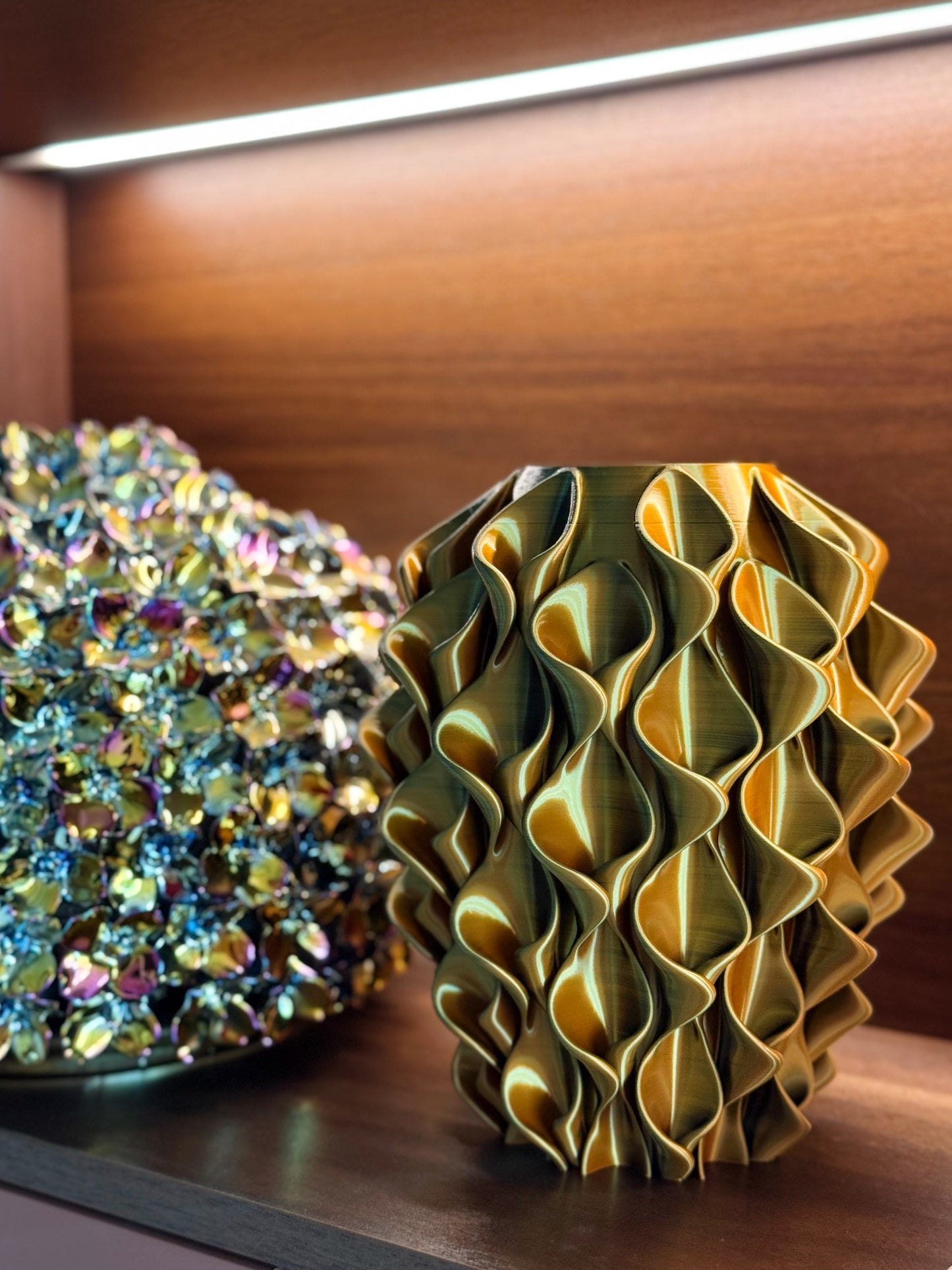gouden lelie vaas 3d geprint
