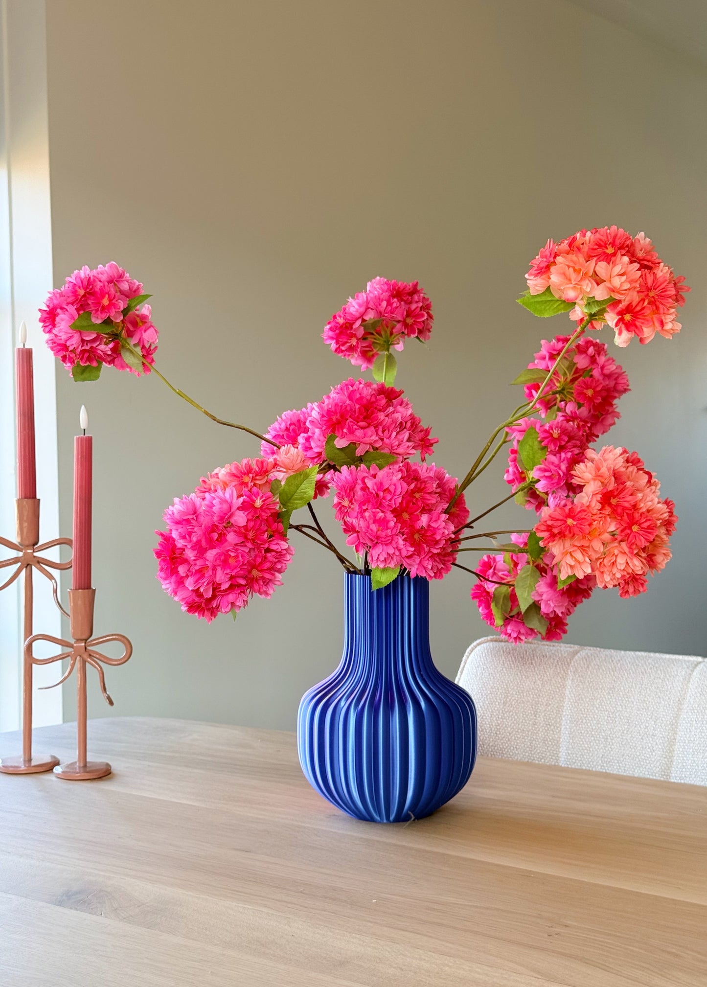 Blauw roze vaas – Luna