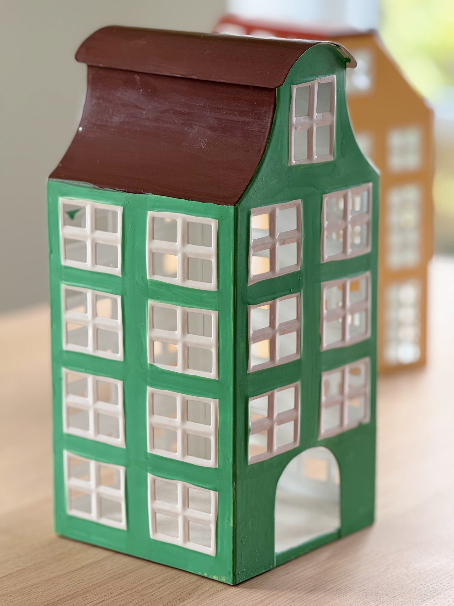 Vensterbank decoratie - huisje groen