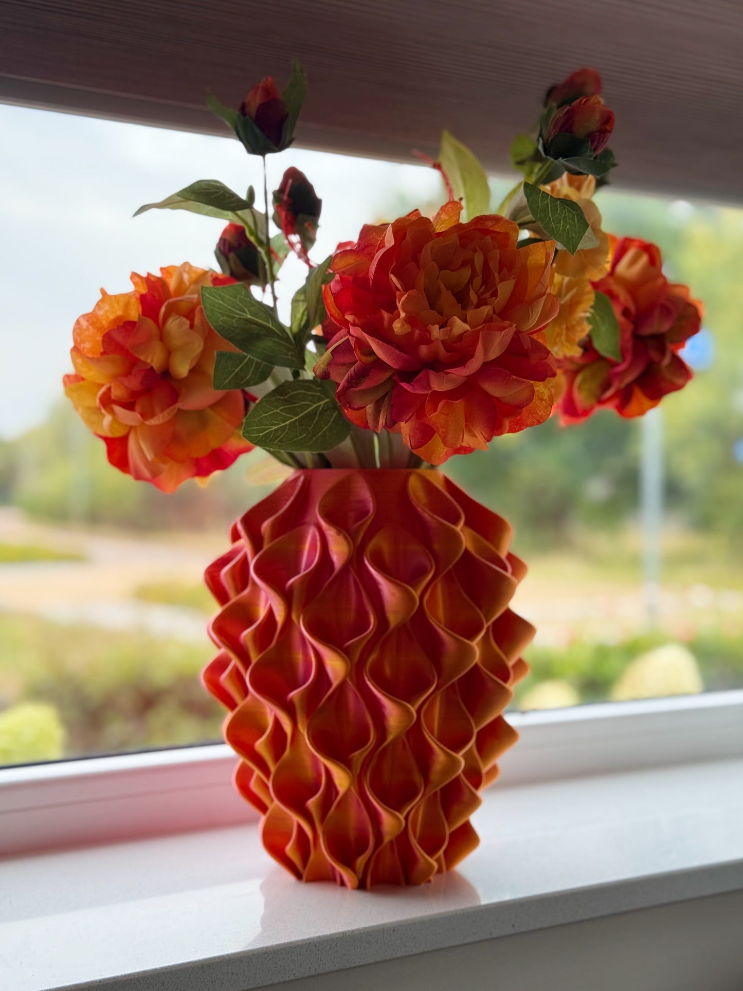 3d geprinte vaas - oranje magic