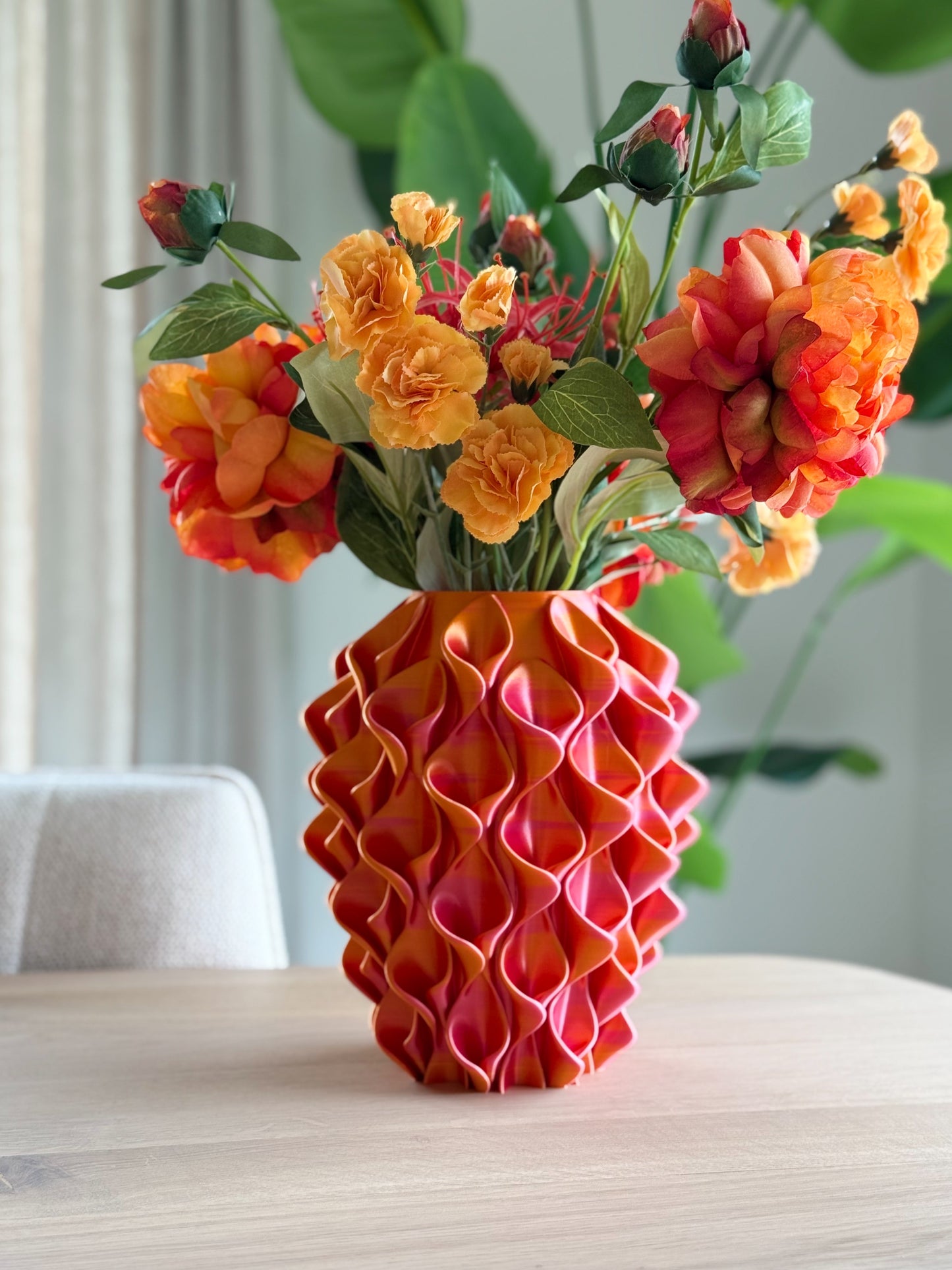 3d geprinte vaas - oranje magic