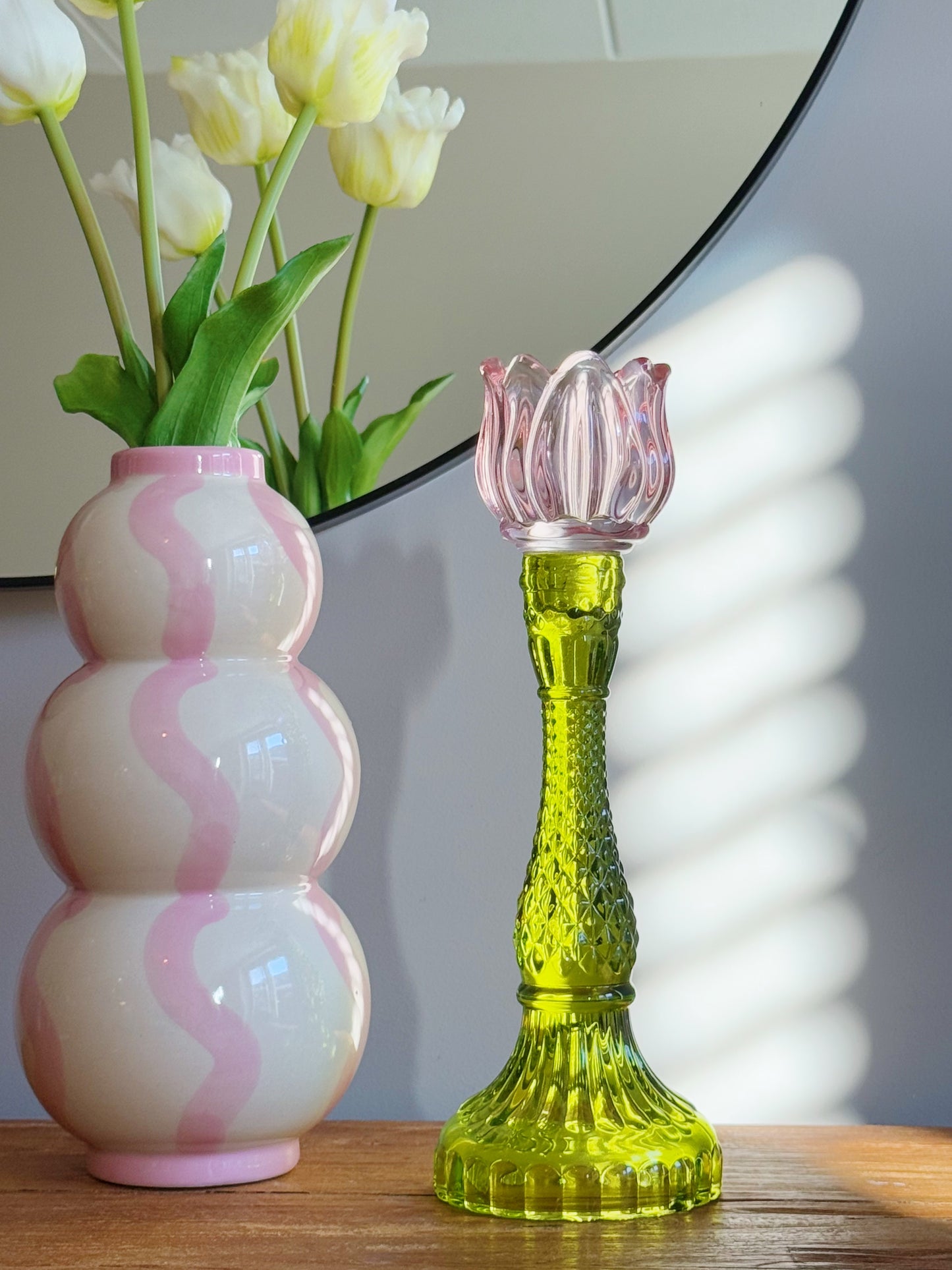 kandelaar glas tulp bij Stylebyclariss