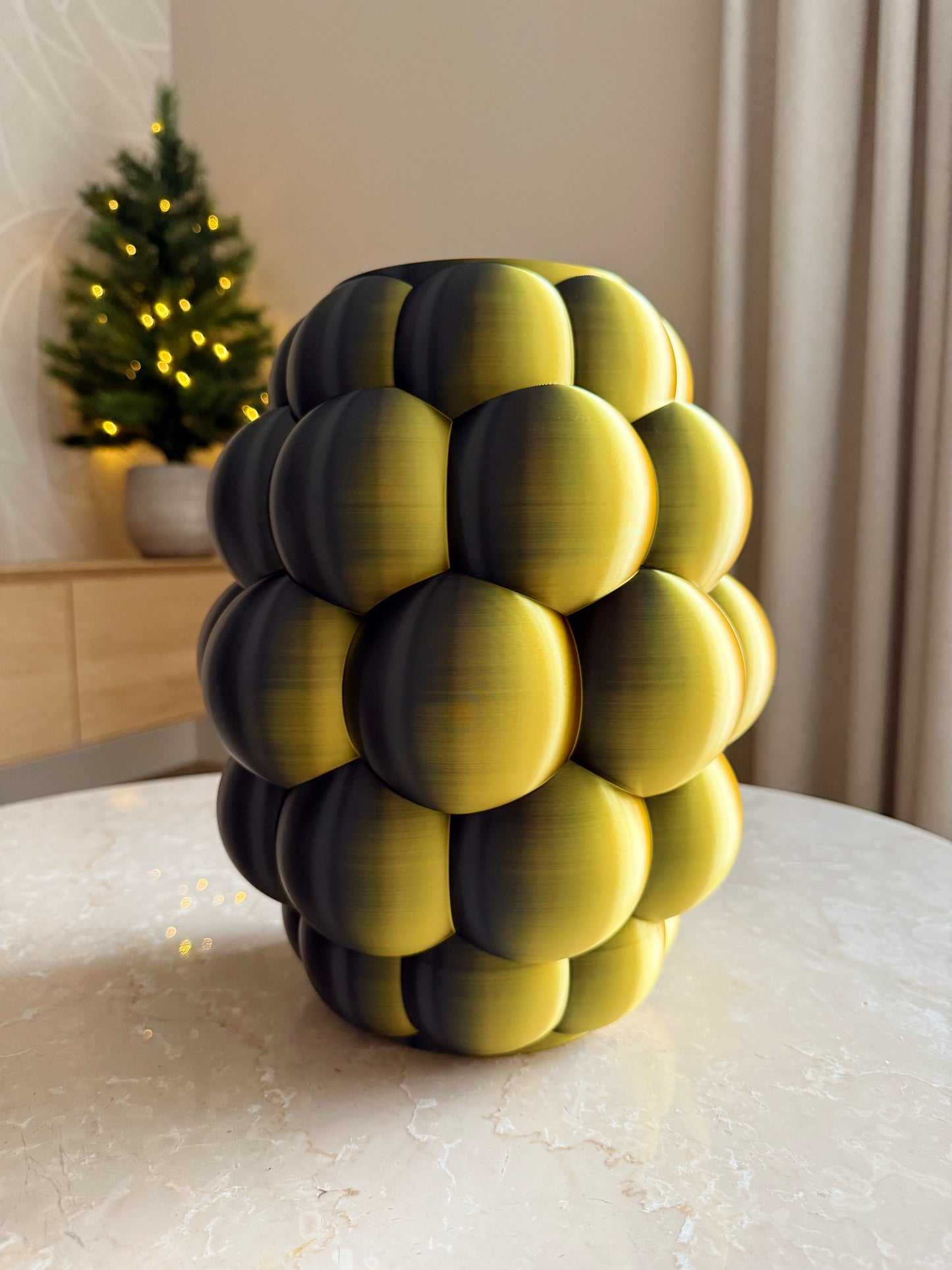 kerstbal vaas goud zwart