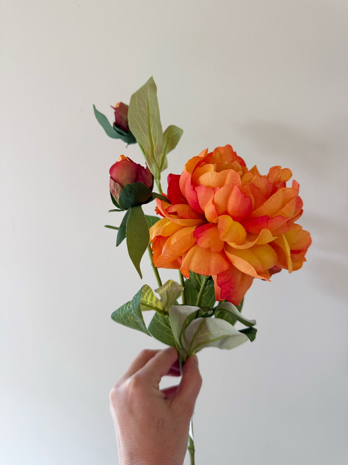 kunstbloem pioen oranje