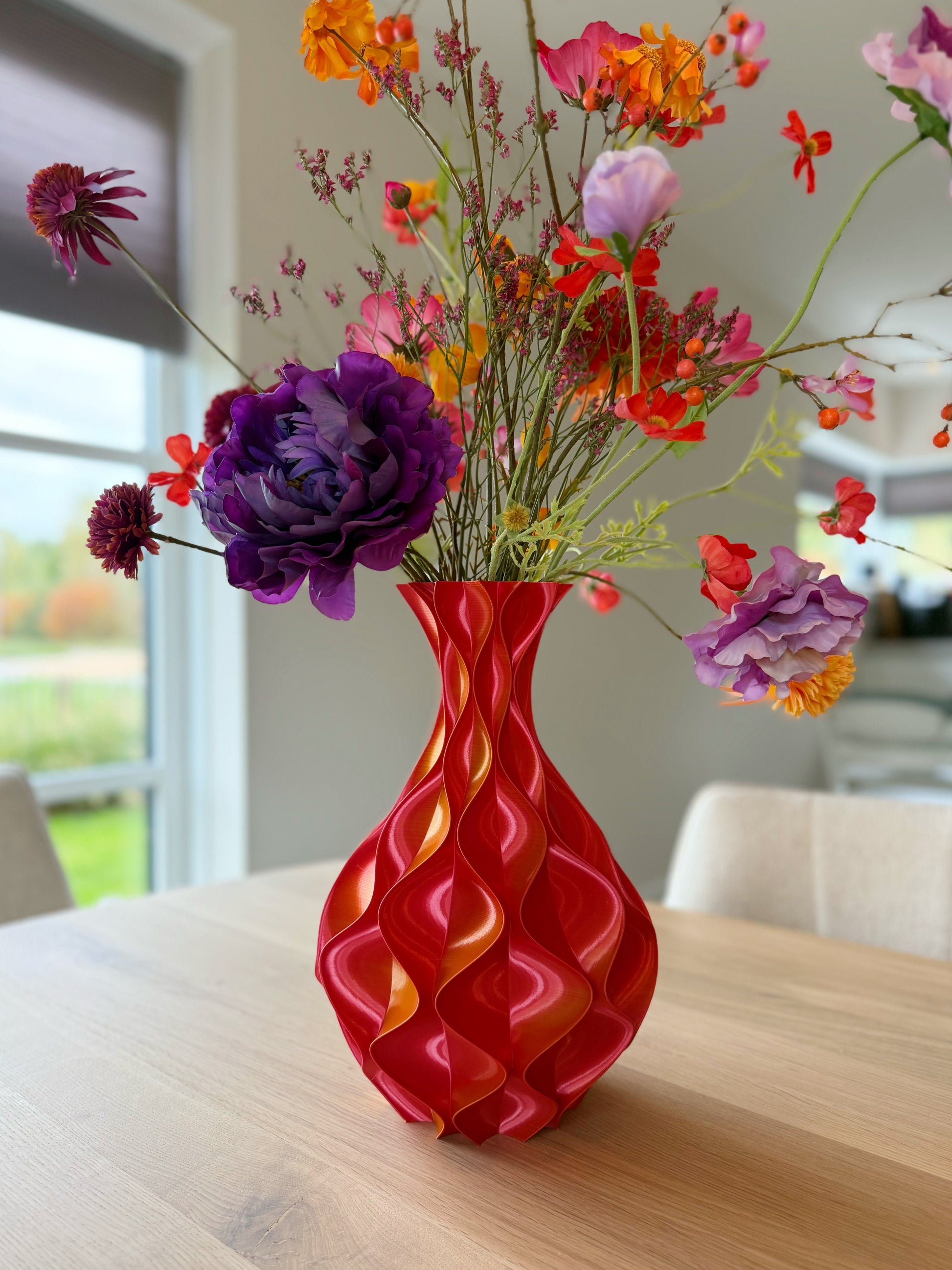 oranje 3d geprinte vazen