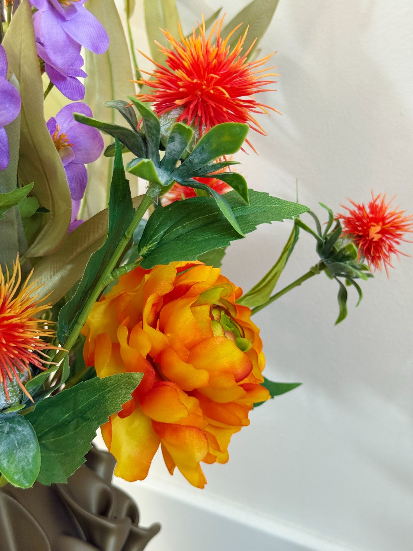 oranje zijden bloemen boeket