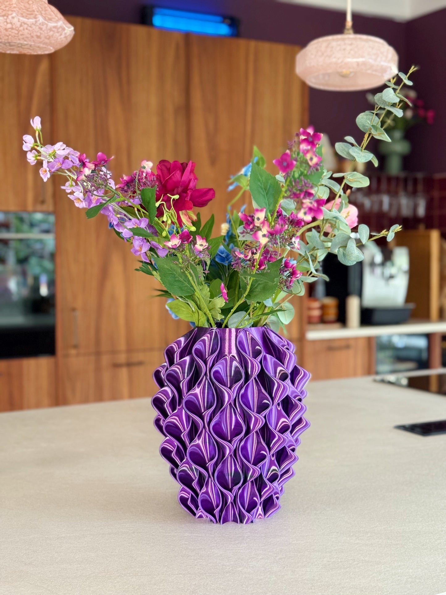 paars 3d geprinte vaas