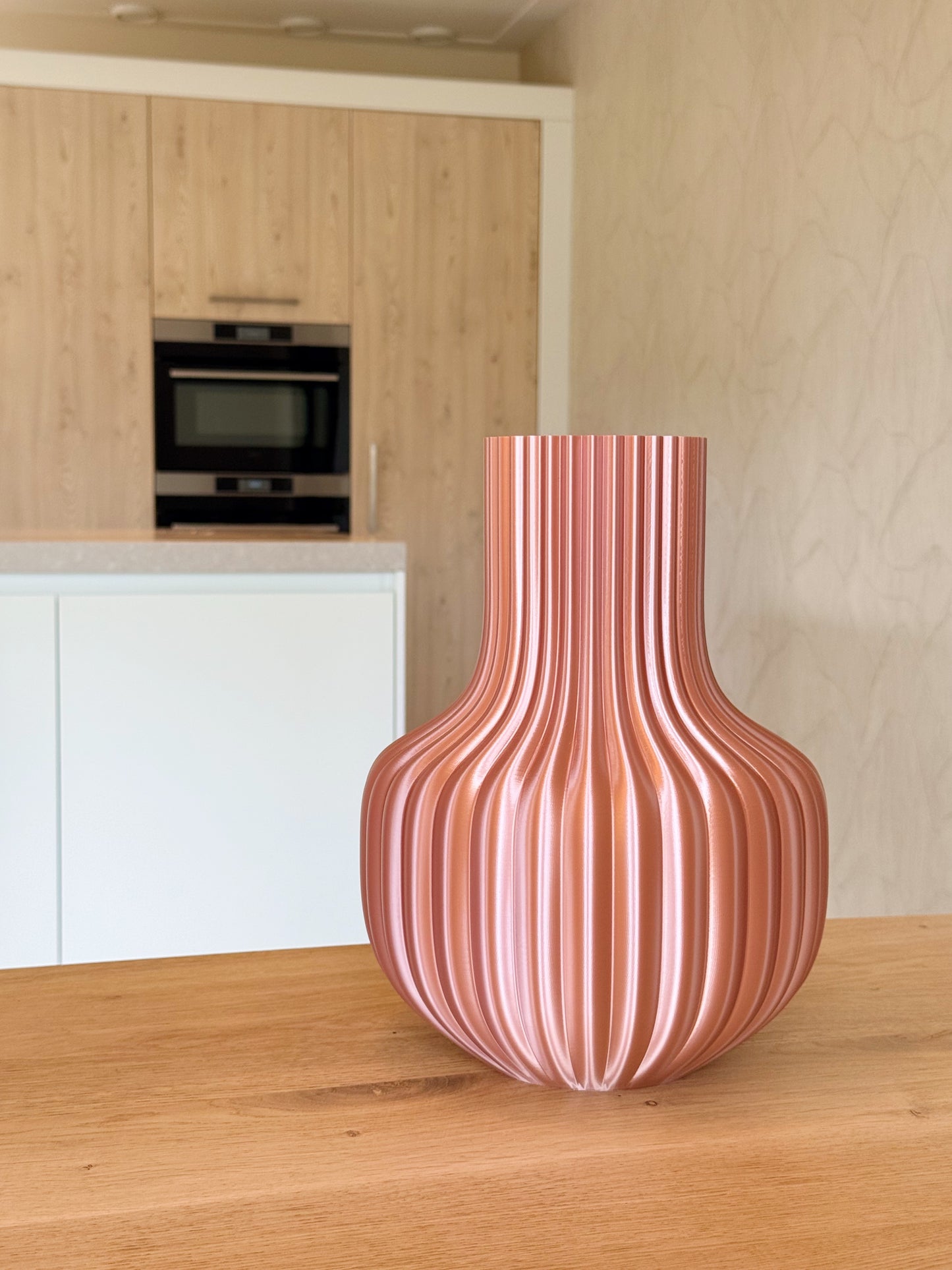 roze 3d geprinte vaas