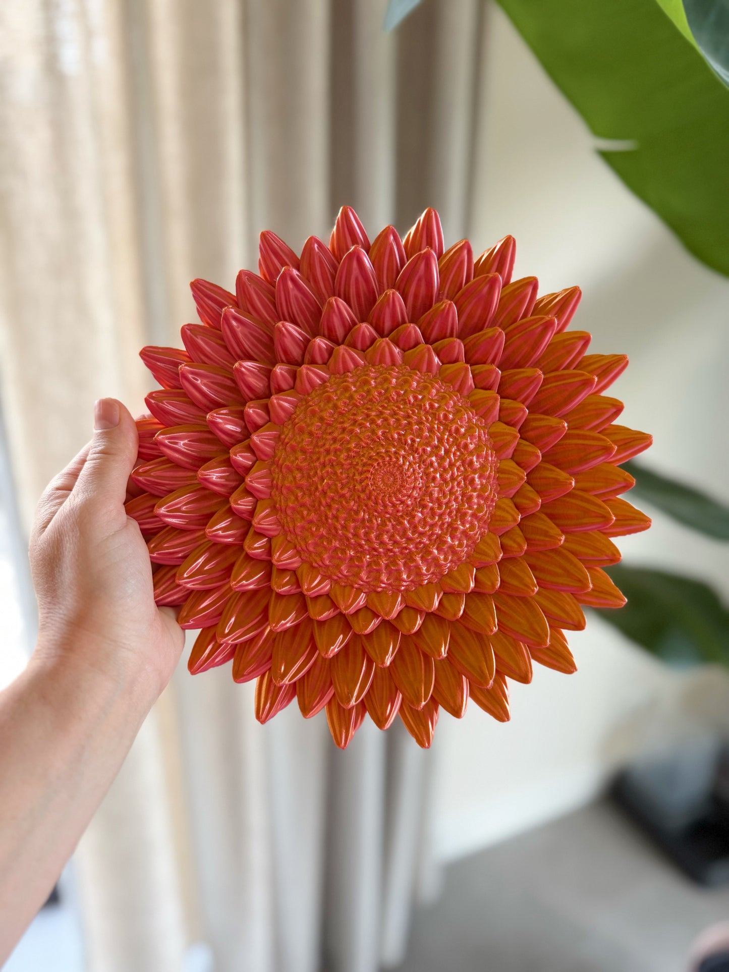 wandbord bloem oranje