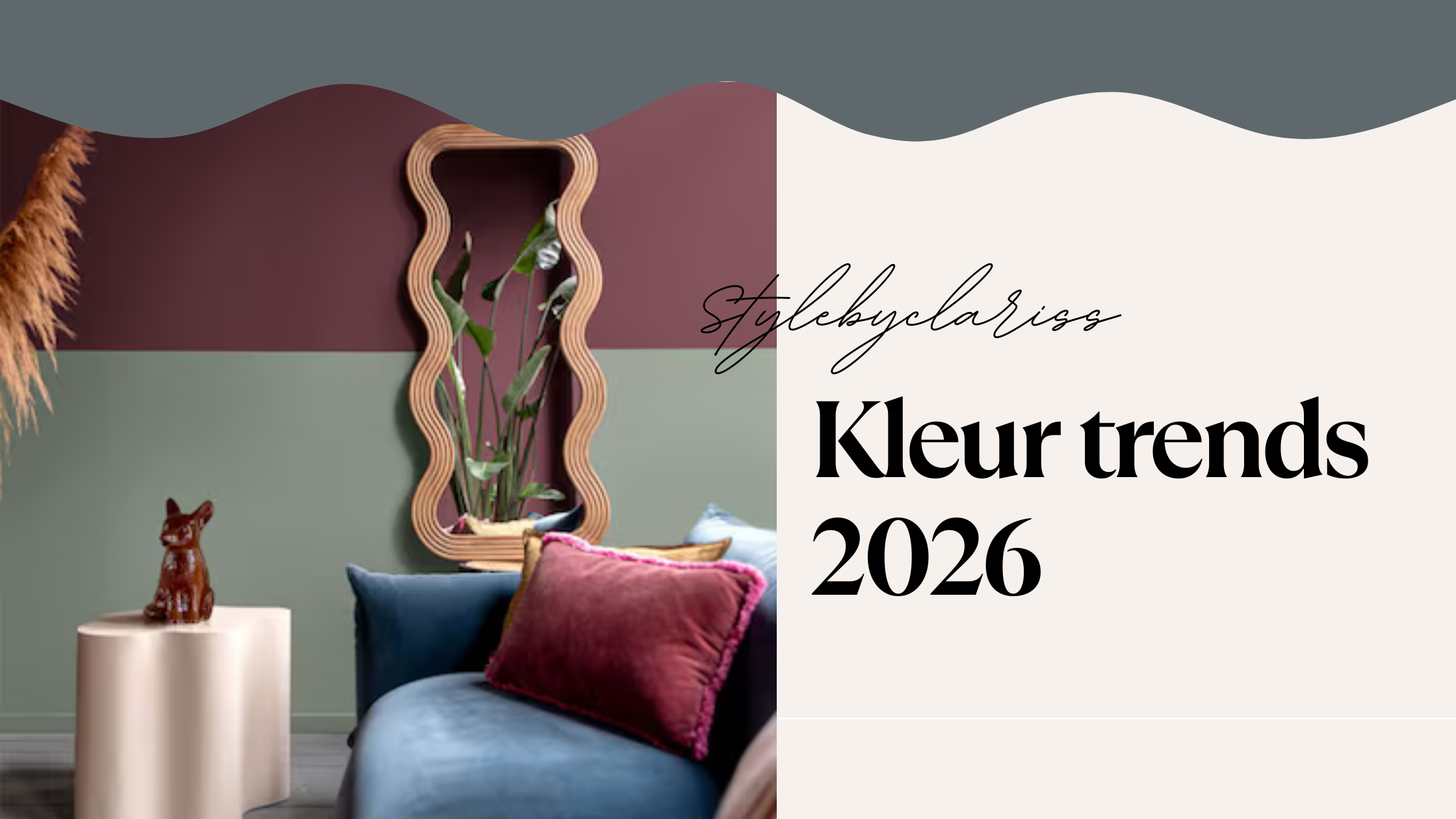 Interieur kleuren 2026 met wandborden en tulpen vazen – Stylebyclariss