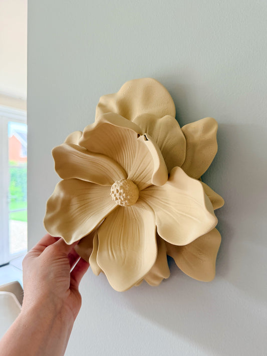 Wandbord - beige bloem