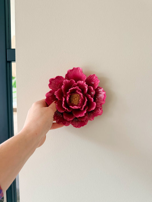 Wandbord - rood bloem