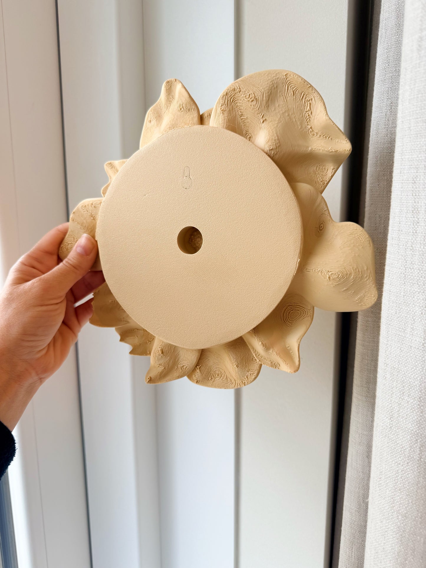 Wandbord - beige bloem