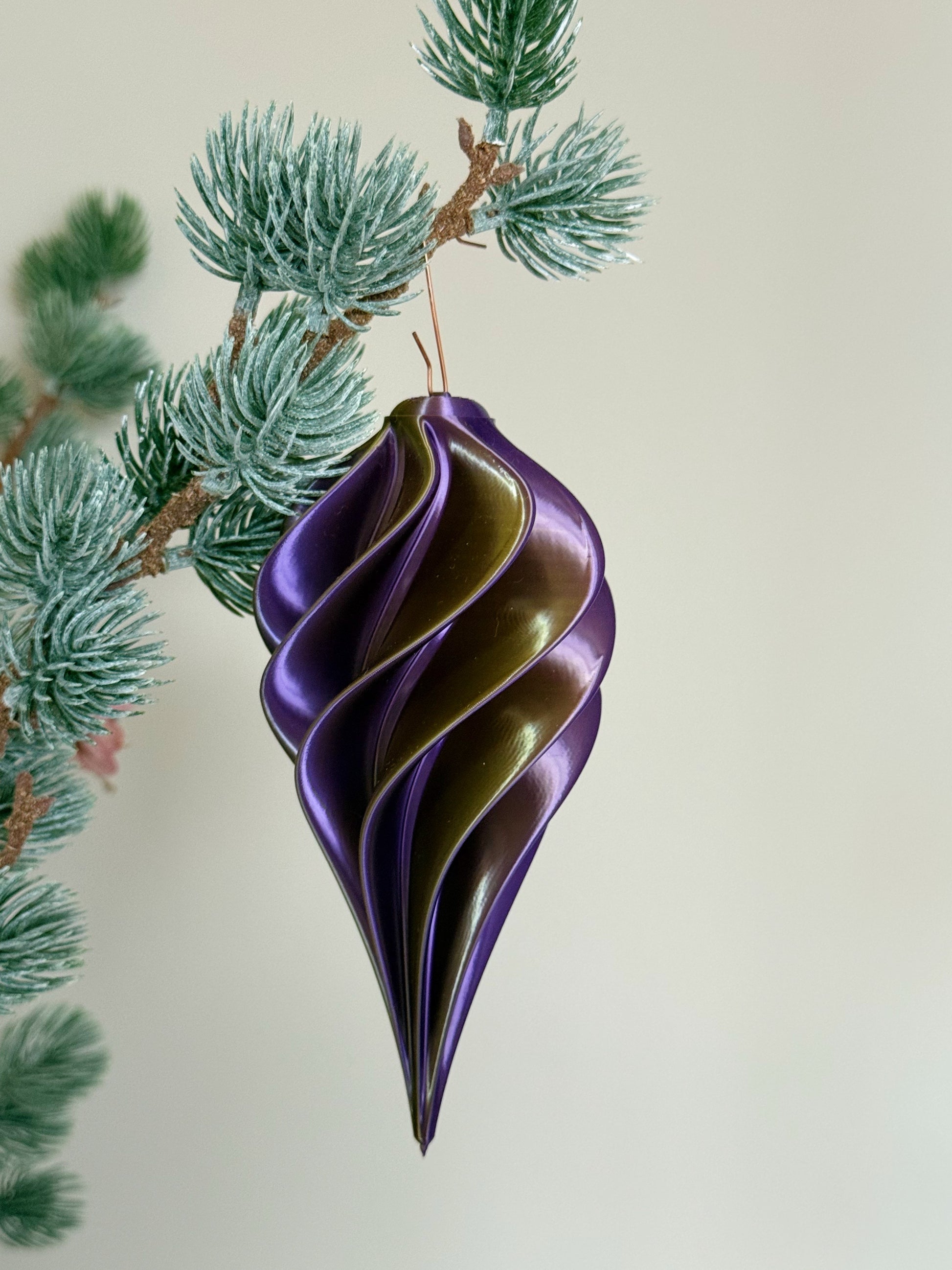 3D geprinte kerstbal paars