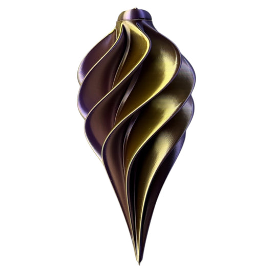 3D geprinte kerstbal paars goud