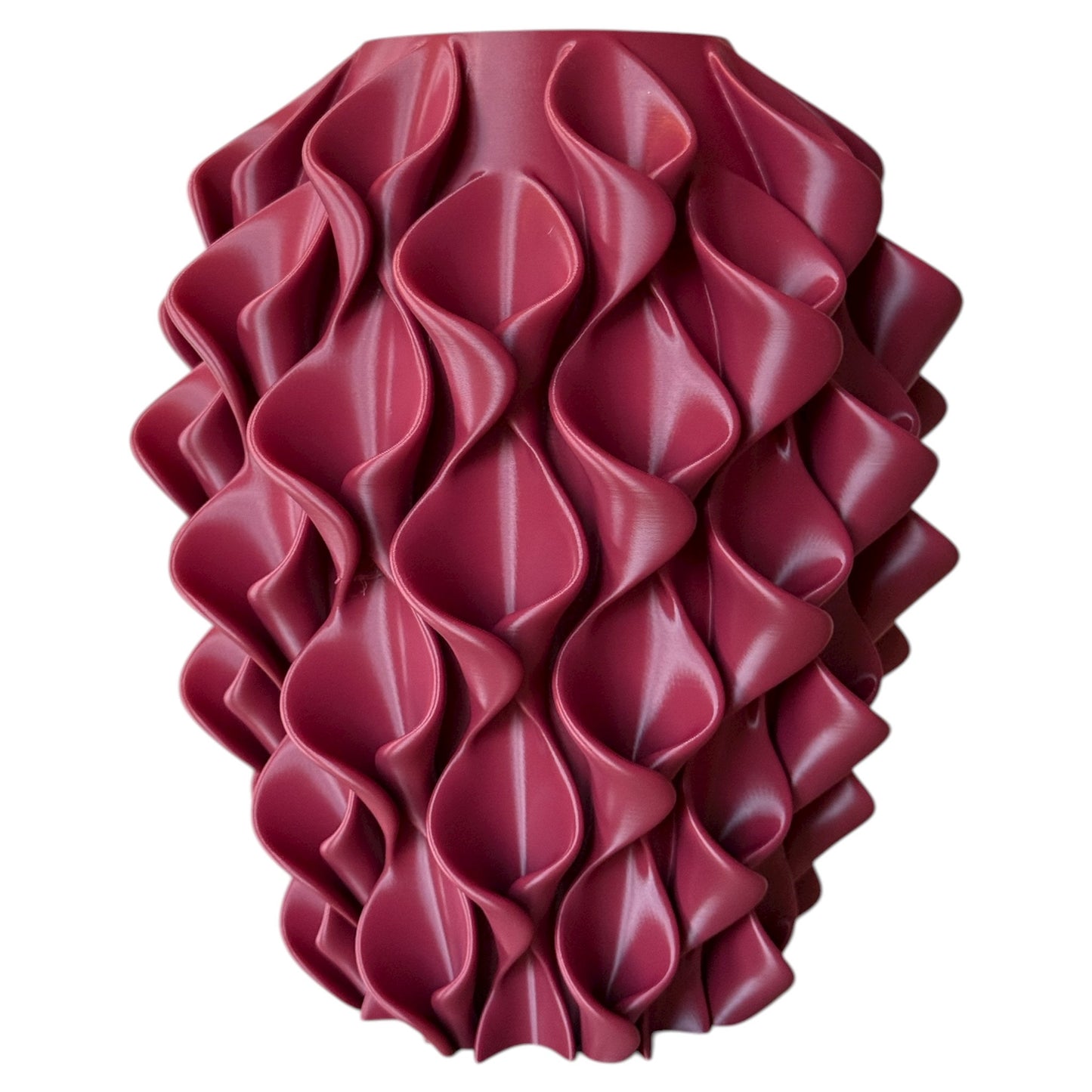 3D geprinte vaas rood mat