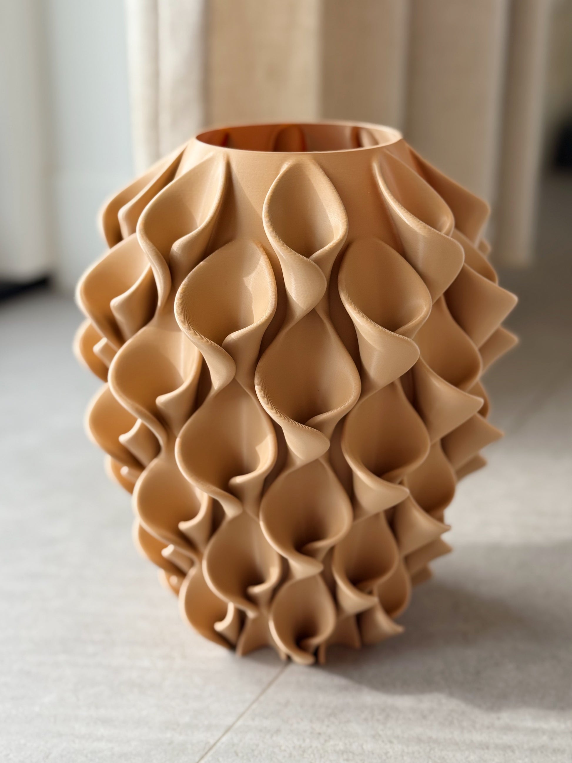 3d geprinte vaas mocca