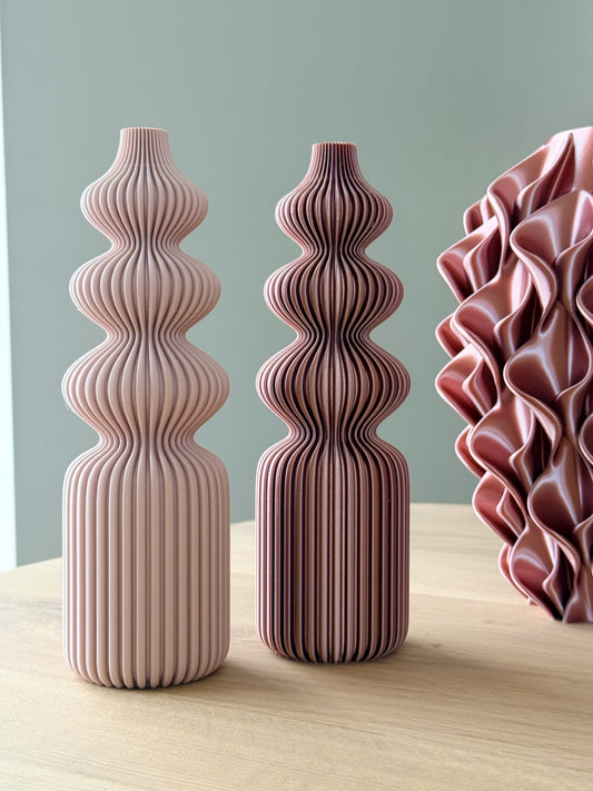 3d geprinte vaas roze smal