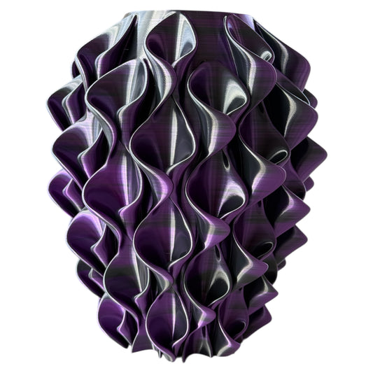 3d geprinte vaas zwart paars