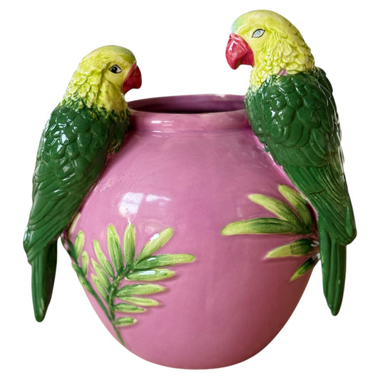 Roze vaas - vogels