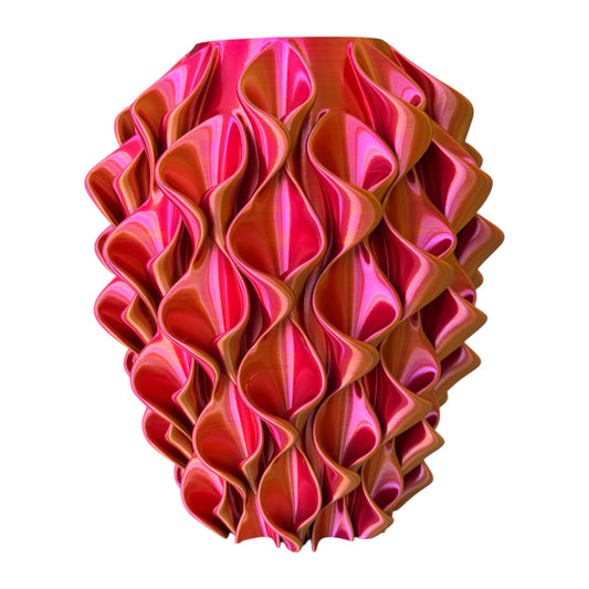 3D-geprinte vaas Nova – Rood/Goud/Paars