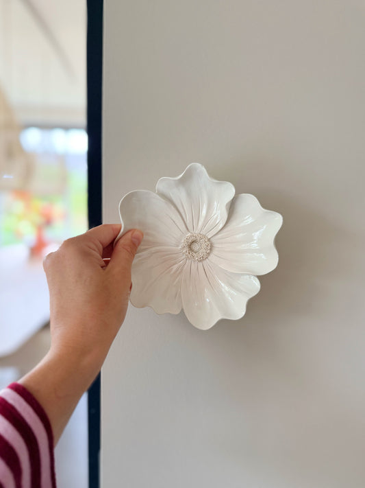 Wandbord - bloem beige helia