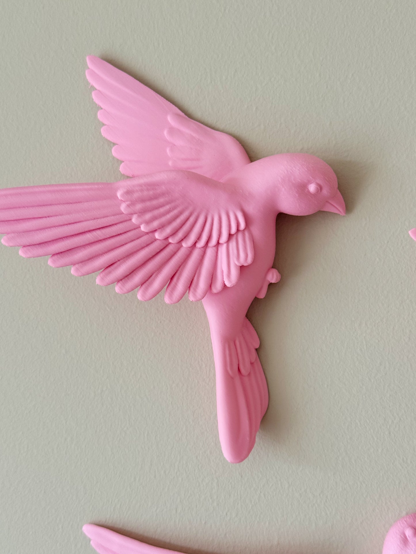 Wandbord - vogel roze